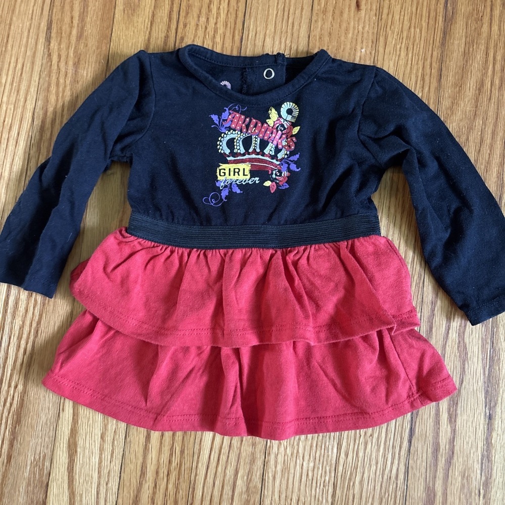 Akademics Baby Girls Infant Baby Size 6-9 Months Long Sleeve Dress Tiered black